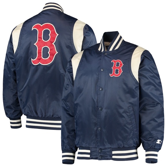 STARTER Other - Starter • Boston Red Sox Vintage Varsity Style Satin Full Snap Jacket